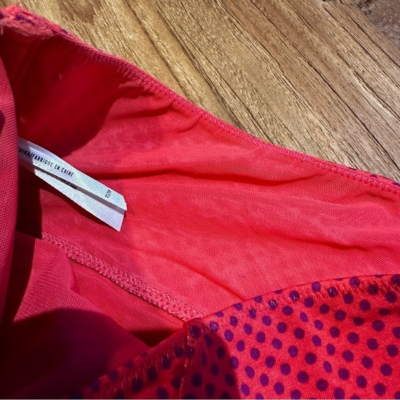 Free People Intimately Women’s Orange Polka Dot Bandeau Top Stretchy Side Boning - Picture 6 of 7